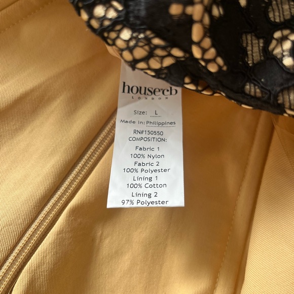 House of CB Black Gold Lace Off Shoulder Midi Gown - Picture 8 of 10